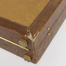 LOEWE Anagram Attache Case Hand Bag Leather Beige Auth 150956-14