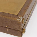 LOEWE Anagram Attache Case Hand Bag Leather Beige Auth 150956-15