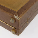 LOEWE Anagram Attache Case Hand Bag Leather Beige Auth 150956-16