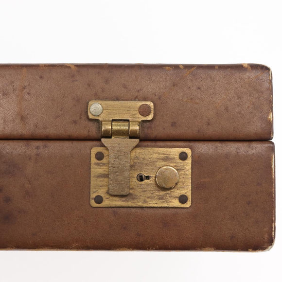 LOEWE Anagram Attache Case Hand Bag Leather Beige Auth 150956