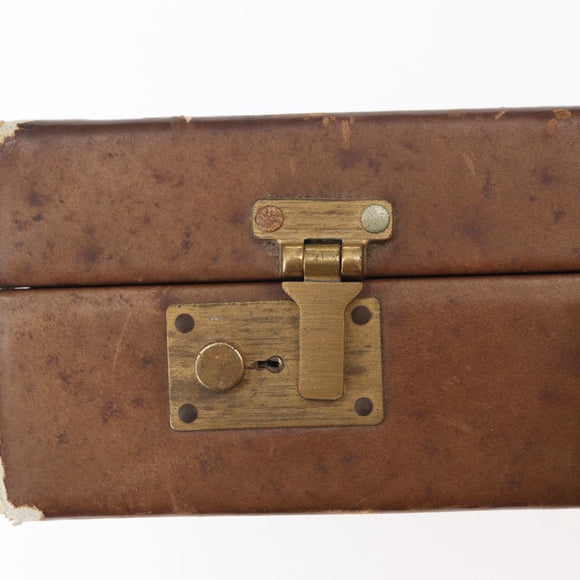 LOEWE Anagram Attache Case Hand Bag Leather Beige Auth 150956