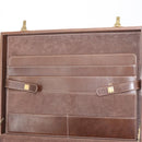 LOEWE Anagram Attache Case Hand Bag Leather Beige Auth 150956-11