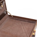 LOEWE Anagram Attache Case Hand Bag Leather Beige Auth 150956-19