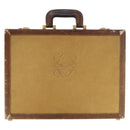 LOEWE Anagram Attache Case Hand Bag Leather Beige Auth 150956-13