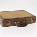 LOEWE Anagram Attache Case Hand Bag Leather Beige Auth 150956-6