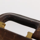 LOEWE Anagram Attache Case Hand Bag Leather Beige Auth 150956-8