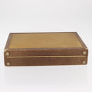 LOEWE Anagram Attache Case Hand Bag Leather Beige Auth 150956-5