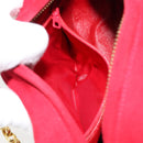 CHANEL Matelasse Chain Shoulder Bag Suede Red Gold CC Auth 150966-20