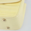 CHANEL Chain V Stitch Shoulder Bag Patent leather White Gold CC Auth 150967-15