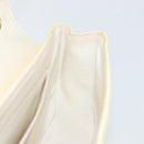 CHANEL Chain V Stitch Shoulder Bag Patent leather White Gold CC Auth 150967-22