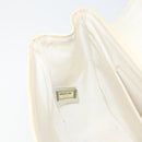 CHANEL Chain V Stitch Shoulder Bag Patent leather White Gold CC Auth 150967-23