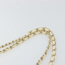 CHANEL Chain V Stitch Shoulder Bag Patent leather White Gold CC Auth 150967-14