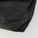 CHANEL Matelasse Chain Shoulder Bag Lamb Skin Black Gold CC Auth 150968-8