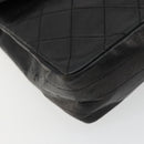 CHANEL Matelasse Chain Shoulder Bag Lamb Skin Black Gold CC Auth 150968-15