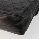 CHANEL Matelasse Chain Shoulder Bag Lamb Skin Black Gold CC Auth 150968-16