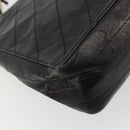 CHANEL Matelasse Chain Shoulder Bag Lamb Skin Black Gold CC Auth 150968-17