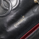 CHANEL Matelasse Chain Shoulder Bag Lamb Skin Black Gold CC Auth 150968-10