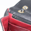 CHANEL Matelasse Chain Shoulder Bag Lamb Skin Black Gold CC Auth 150968-11