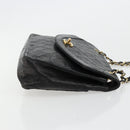 CHANEL Matelasse Chain Shoulder Bag Lamb Skin Black Gold CC Auth 150968-3