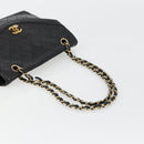 CHANEL Matelasse Chain Shoulder Bag Lamb Skin Black Gold CC Auth 150968-7