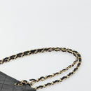 CHANEL Matelasse Chain Shoulder Bag Lamb Skin Black Gold CC Auth 150968-14