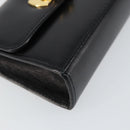 Salvatore Ferragamo Chain Gancini Shoulder Bag Leather Black Gold Auth 150969-15