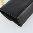 Salvatore Ferragamo Chain Gancini Shoulder Bag Leather Black Gold Auth 150969-17