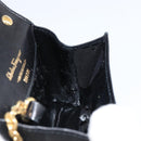 Salvatore Ferragamo Chain Gancini Shoulder Bag Leather Black Gold Auth 150969-20