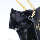 Salvatore Ferragamo Chain Gancini Shoulder Bag Leather Black Gold Auth 150969-11