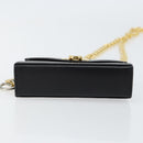 Salvatore Ferragamo Chain Gancini Shoulder Bag Leather Black Gold Auth 150969-5