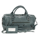BALENCIAGA The Twiggy Hand Bag Leather 2way Light Blue 128523 Auth 150973V-1