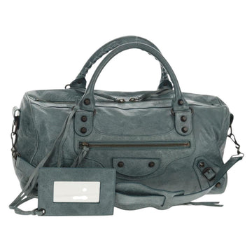 BALENCIAGA The Twiggy Hand Bag Leather 2way Light Blue 128523 Auth 150973V