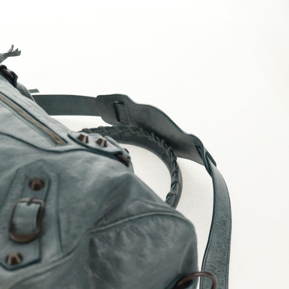 BALENCIAGA The Twiggy Hand Bag Leather 2way Light Blue 128523 Auth 150973V