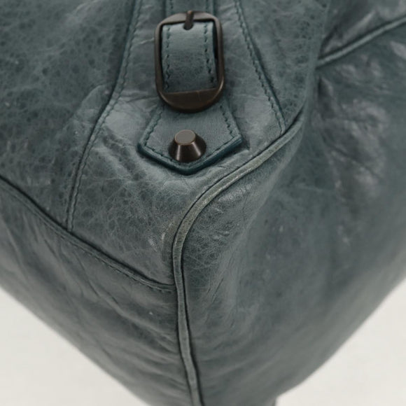 BALENCIAGA The Twiggy Hand Bag Leather 2way Light Blue 128523 Auth 150973V