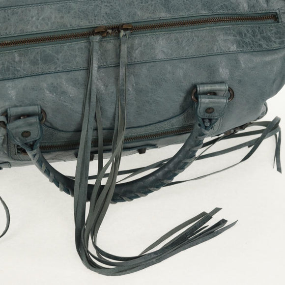 BALENCIAGA The Twiggy Hand Bag Leather 2way Light Blue 128523 Auth 150973V