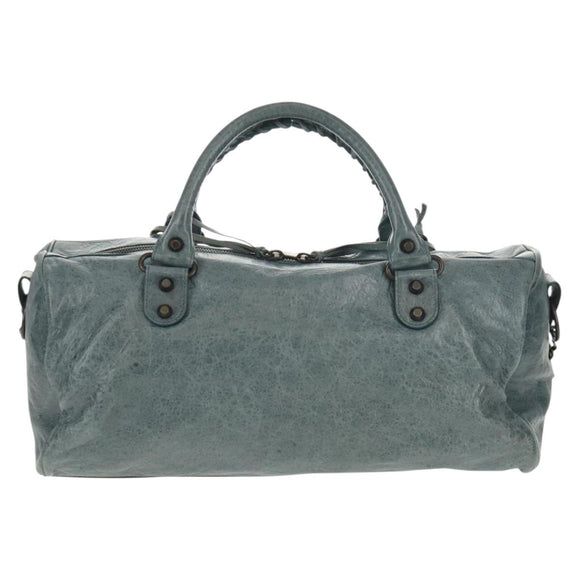 BALENCIAGA The Twiggy Hand Bag Leather 2way Light Blue 128523 Auth 150973V