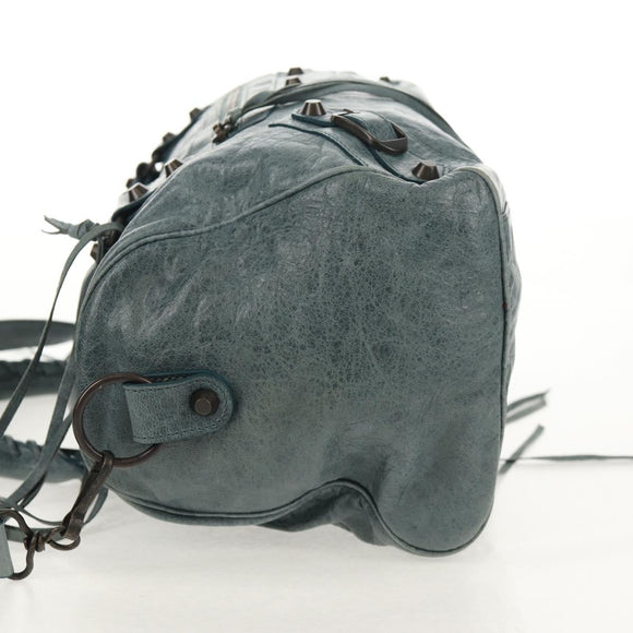 BALENCIAGA The Twiggy Hand Bag Leather 2way Light Blue 128523 Auth 150973V