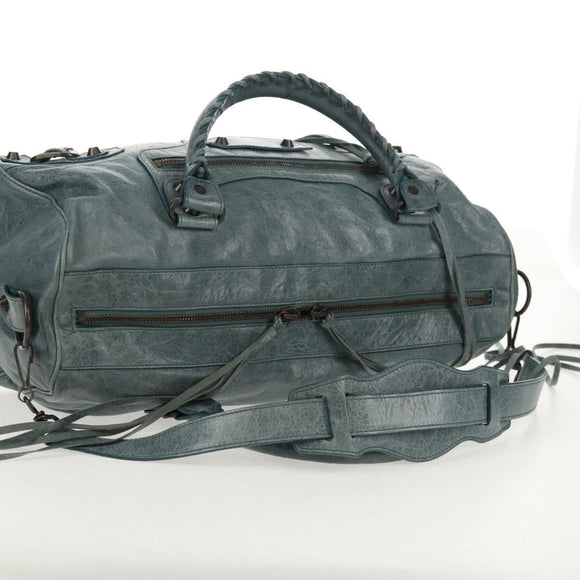 BALENCIAGA The Twiggy Hand Bag Leather 2way Light Blue 128523 Auth 150973V