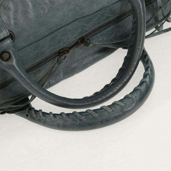 BALENCIAGA The Twiggy Hand Bag Leather 2way Light Blue 128523 Auth 150973V