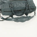 BALENCIAGA The Twiggy Hand Bag Leather 2way Light Blue 128523 Auth 150973V-9