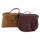 GIVENCHY Cartier Shoulder Bag Leather 2 Set Bordeaux Brown Auth 150976-1