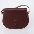 GIVENCHY Cartier Shoulder Bag Leather 2 Set Bordeaux Brown Auth 150976-11