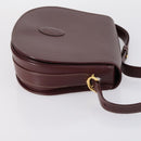 GIVENCHY Cartier Shoulder Bag Leather 2 Set Bordeaux Brown Auth 150976-13