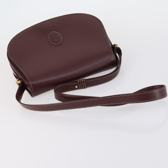 GIVENCHY Cartier Shoulder Bag Leather 2 Set Bordeaux Brown Auth 150976