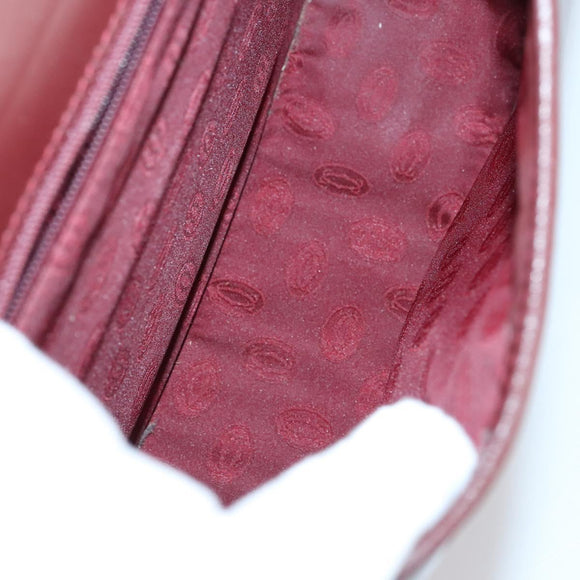 GIVENCHY Cartier Shoulder Bag Leather 2 Set Bordeaux Brown Auth 150976
