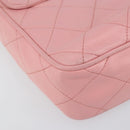 CHANEL Matelasse Chain Shoulder Bag Lamb Skin Pink Gold CC Auth 150982-15