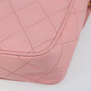 CHANEL Matelasse Chain Shoulder Bag Lamb Skin Pink Gold CC Auth 150982-16