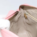 CHANEL Matelasse Chain Shoulder Bag Lamb Skin Pink Gold CC Auth 150982-21