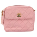 CHANEL Matelasse Chain Shoulder Bag Lamb Skin Pink Gold CC Auth 150982-13