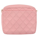 CHANEL Matelasse Chain Shoulder Bag Lamb Skin Pink Gold CC Auth 150982-2